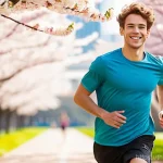 니코틴 중독과 뇌 기능 변화 - A vibrant, dynamic full-body shot of a young adult, approximately 20 years old, with short, curly br...