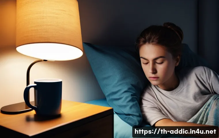 카페인 중독 치료를 위한 지원 - **Prompt 1: The Caffeine Overload - Restless Night**
    "A young adult, gender-neutral, with a slig...