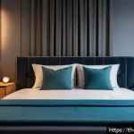 Home 18 마약 중독과 뇌 기능 회복 - A serene bedroom scene designed for quality sleep to support brain recovery, featuring soft dim ligh...