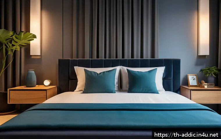 마약 중독과 뇌 기능 회복 - A serene bedroom scene designed for quality sleep to support brain recovery, featuring soft dim ligh...